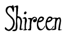 The image contains the word 'Shireen' written in a cursive, stylized font.