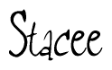 The image is a stylized text or script that reads 'Stacee' in a cursive or calligraphic font.