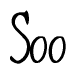 The image contains the word 'Soo' written in a cursive, stylized font.