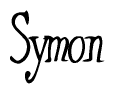 The image is of the word Symon stylized in a cursive script.