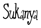 The image is of the word Sukanya stylized in a cursive script.