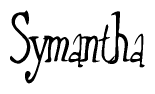The image contains the word 'Symantha' written in a cursive, stylized font.