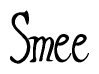 The image is of the word Smee stylized in a cursive script.
