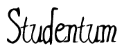 The image is a stylized text or script that reads 'Studentum' in a cursive or calligraphic font.