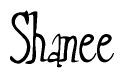 The image contains the word 'Shanee' written in a cursive, stylized font.