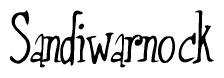 The image contains the word 'Sandiwarnock' written in a cursive, stylized font.