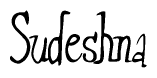 The image is a stylized text or script that reads 'Sudeshna' in a cursive or calligraphic font.