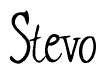 The image is of the word Stevo stylized in a cursive script.