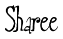 The image is of the word Sharee stylized in a cursive script.