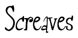 The image is a stylized text or script that reads 'Screaves' in a cursive or calligraphic font.