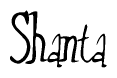 The image is a stylized text or script that reads 'Shanta' in a cursive or calligraphic font.