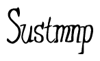 The image contains the word 'Sustmnp' written in a cursive, stylized font.
