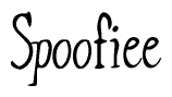 The image contains the word 'Spoofiee' written in a cursive, stylized font.