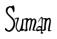 The image contains the word 'Suman' written in a cursive, stylized font.