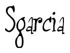 The image is a stylized text or script that reads 'Sgarcia' in a cursive or calligraphic font.