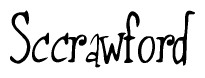The image contains the word 'Sccrawford' written in a cursive, stylized font.
