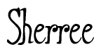 The image is of the word Sherree stylized in a cursive script.