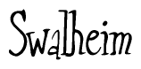 The image is a stylized text or script that reads 'Swalheim' in a cursive or calligraphic font.