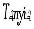 The image is a stylized text or script that reads 'Tanyia' in a cursive or calligraphic font.