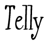 The image is of the word Telly stylized in a cursive script.