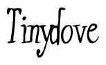 The image is of the word Tinydove stylized in a cursive script.