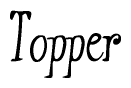 The image contains the word 'Topper' written in a cursive, stylized font.