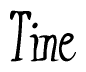 The image is of the word Tine stylized in a cursive script.