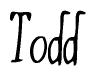 The image contains the word 'Todd' written in a cursive, stylized font.