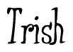 The image is of the word Trish stylized in a cursive script.