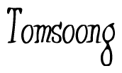 The image contains the word 'Tomsoong' written in a cursive, stylized font.