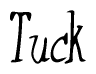 The image is a stylized text or script that reads 'Tuck' in a cursive or calligraphic font.