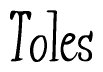 The image is of the word Toles stylized in a cursive script.