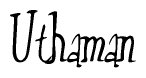 The image is of the word Uthaman stylized in a cursive script.
