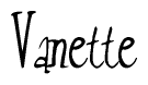The image contains the word 'Vanette' written in a cursive, stylized font.