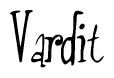 The image is of the word Vardit stylized in a cursive script.