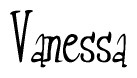 The image is of the word Vanessa stylized in a cursive script.