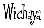 The image is a stylized text or script that reads 'Wichaya' in a cursive or calligraphic font.