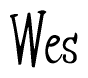 The image is of the word Wes stylized in a cursive script.