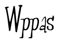 The image is a stylized text or script that reads 'Wppas' in a cursive or calligraphic font.