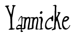 The image is a stylized text or script that reads 'Yannicke' in a cursive or calligraphic font.
