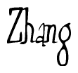 The image contains the word 'Zhang' written in a cursive, stylized font.