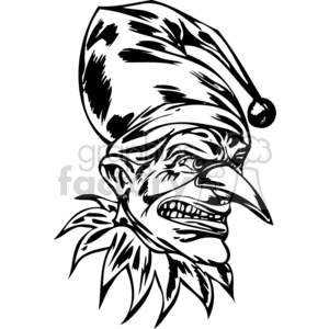 Scary Clown Tattoo Art - Black and White