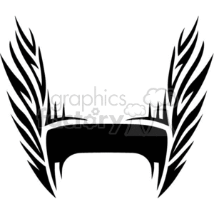 Black and white tribal-style wings clipart with a broad horizontal band in the center.