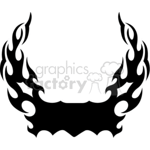 Black tribal flame tattoo design clipart