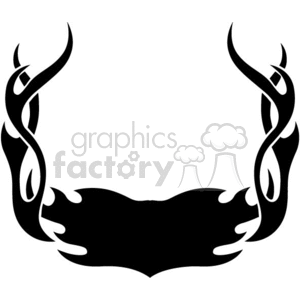 Abstract Black Flame Tattoo Design