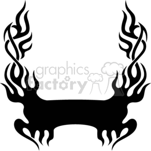 Black flame tribal tattoo design in vector format