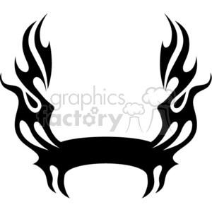 Image of a tribal-style black flaming tattoo design.