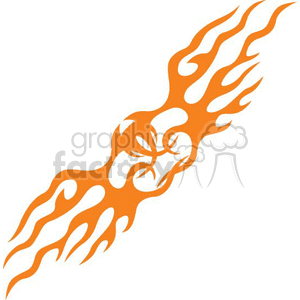 This clipart image features an abstract symmetrical design resembling fiery flames in an orange color. The dynamic and symmetrical pattern exudes a sense of energy and intensity.