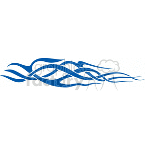 This clipart image shows an abstract blue tribal flames design with intertwining curves and fluid lines.