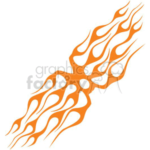 An orange flame design shaped as a stylized abstract figure.